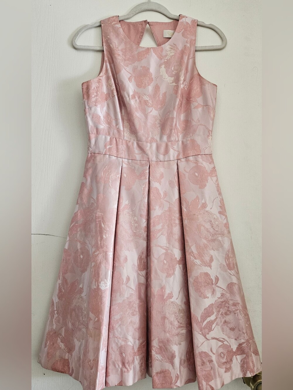 ELIZA J NEW YORK FLORAL JACQUARD FIT & FLARE DRESS SIZE 4 POCKETS
